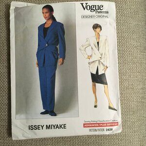 Vogue 2428 Sewing Pattern Issey Miyake Misses Jacket Skirt Pants Loose Fitting